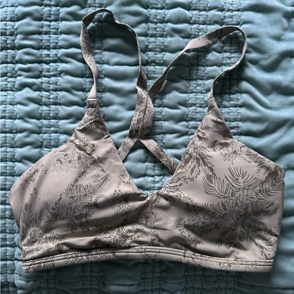 aerie Other - Aerie Floral Print Bralette - Cream and Gray